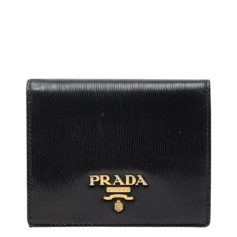 Prada Bi fold Wallet Black Saffiano Leather